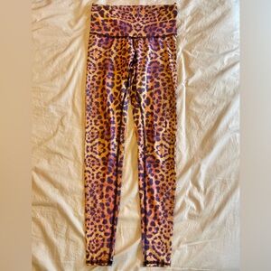 Teeki yoga pants, purple cheetah print. Size small.